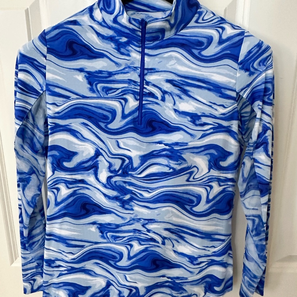IBKUL Blue Quarter-Zip Fleece Jacket
